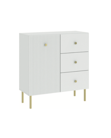 Buffet VIENA 3 tiroirs, 1 porte Blanc