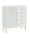 Buffet VIENA 3 tiroirs, 1 porte Blanc