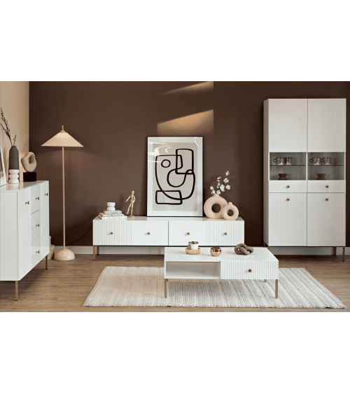 Buffet VIENA 3 tiroirs, 1 porte Blanc