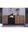 Salon complet KYOTO : table basse, meuble TV, vitrine, commode haute, (buffet)