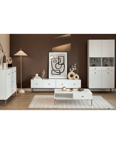 Buffet VIENA 3 tiroirs, 3 portes Blanc