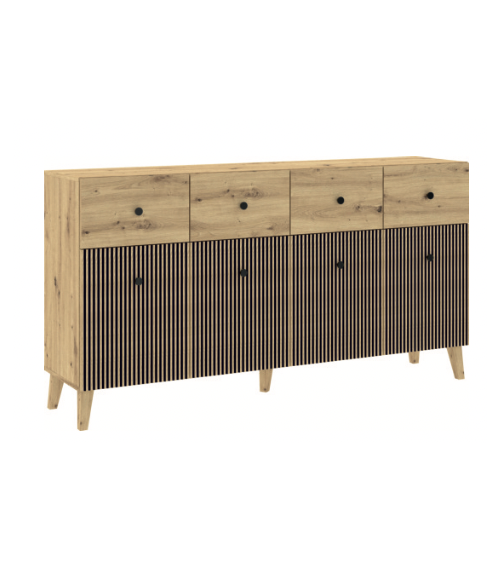 Buffet BERLIN 4 portes, 4 tiroirs