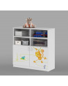 Bibliothèque HAPPY ANIMALS, 90cm blanc