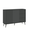 Buffet Barcelone Anthracite - 2 portes, 3 tiroirs