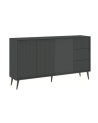 Buffet Barcelone Anthracite - 3 portes, 3 tiroirs