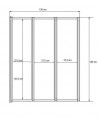 CATRIX II badscherm - 3 panelen 140x130cm