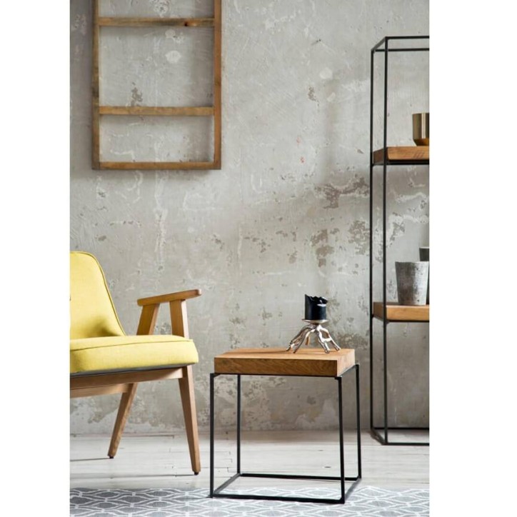 Table basse  KAWO 40 cm acier et bois
