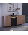 Salon complet KYOTO : table basse, meuble TV, vitrine, commode haute, (buffet)