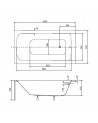 Banheira VENETO MINI com avental 100/110/120/130 x 70 cm