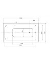 SLIDE Vasca da bagno rettangolare 150 cm con sopravasca