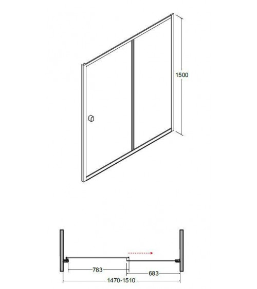 Baignoire SLIDE 150 cm x 70 cm avec pare baignoire- baignoire design - mobilier salle de bain design