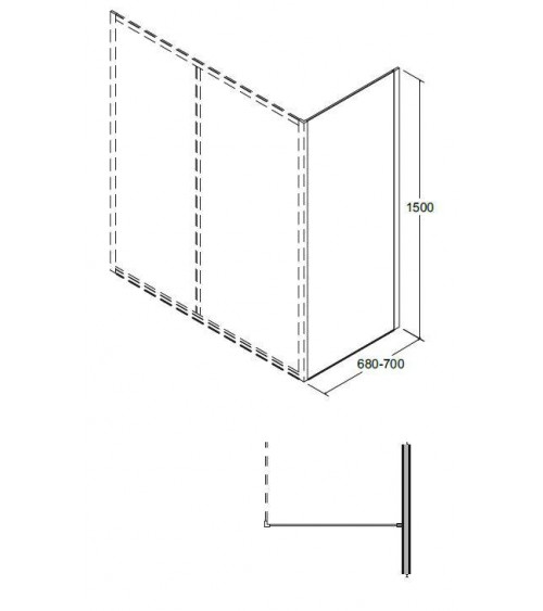 Baignoire SLIDE 150 cm x 70 cm avec pare baignoire- baignoire design - mobilier salle de bain design