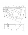 Vasca da bagno angolare RIMA sinistra 130/140/150/160/170 cm con pannello incluso