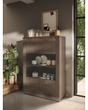 Vitrine 2 portes vitrées Ischia Mercure  - 114x160x43cm