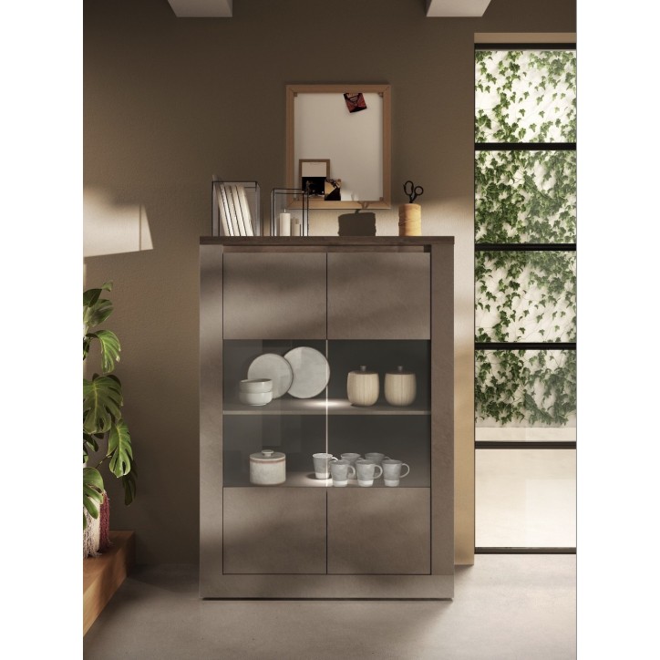 Vitrine 2 portes vitrées Ischia Mercure  - 114x160x43cm