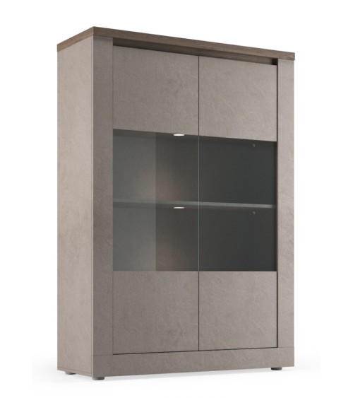 Vitrine 2 portes vitrées Ischia Mercure  - 114x160x43cm