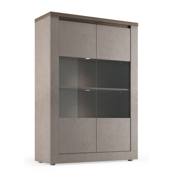 Vitrine 2 portes vitrées Ischia Mercure  - 114x160x43cm