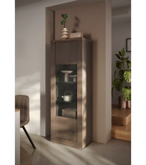 Vitrine 1 porte vitrée Ischia Mercure - 67x192x43cm