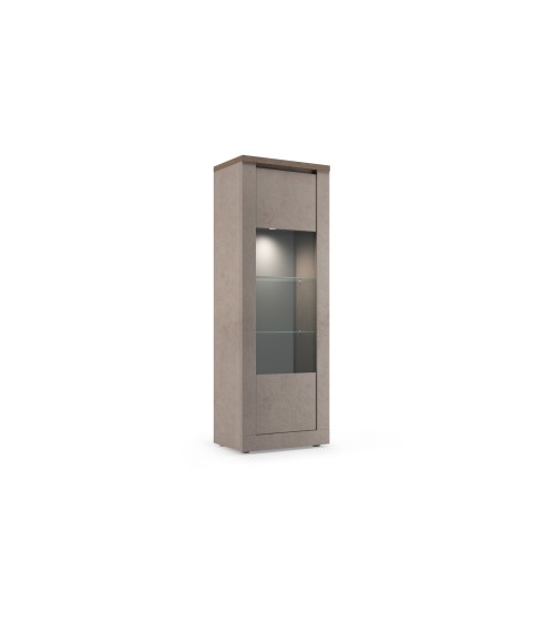 Vitrine 1 porte vitrée Ischia Mercure - 67x192x43cm