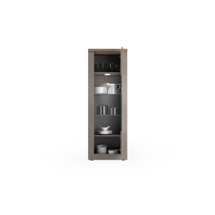 Vitrine 1 porte vitrée Ischia Mercure - 67x192x43cm