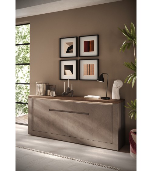 Buffet 4 portes, 1 tiroir Ischia Mercure - 207x88x43cm