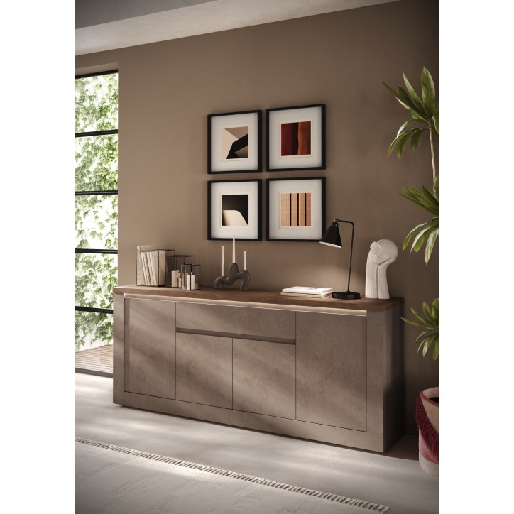 Buffet 4 portes, 1 tiroir Ischia Mercure - 207x88x43cm