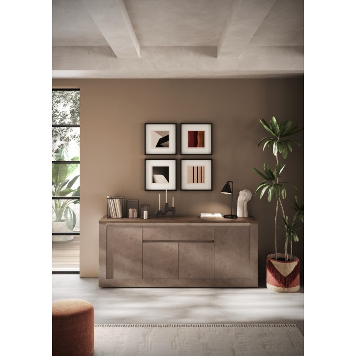 Buffet 4 portes, 1 tiroir Ischia Mercure - 207x88x43cm