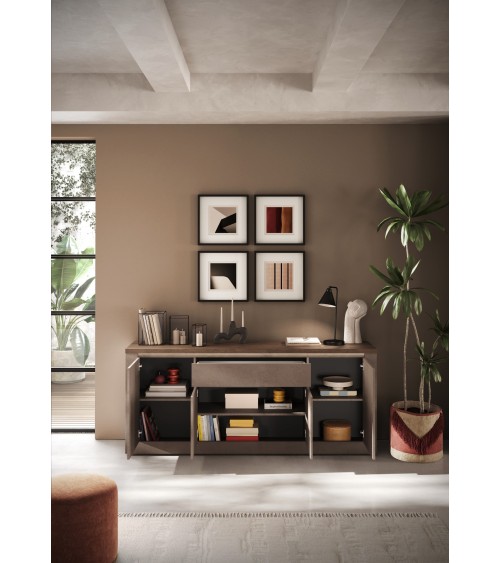 Buffet 4 portes, 1 tiroir Ischia Mercure - 207x88x43cm