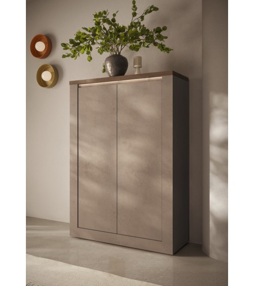 Vitrine 2 portes Ischia Mercure - 114x160x43cm