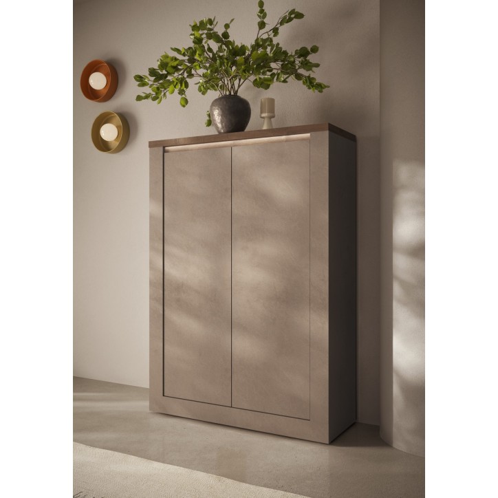 Vitrine 2 portes Ischia Mercure - 114x160x43cm