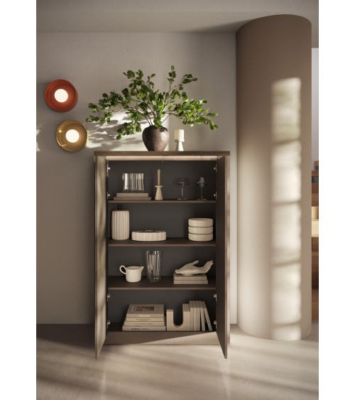 Vitrine 2 portes Ischia Mercure - 114x160x43cm