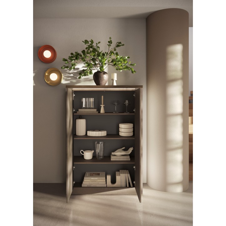 Vitrine 2 portes Ischia Mercure - 114x160x43cm