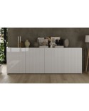 Buffet Rio blanc - 4 portes - 241 x 42 x 84 cm