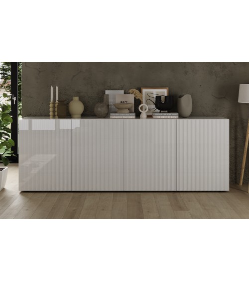 Buffet Rio blanc - 4 portes - 241 x 42 x 84 cm
