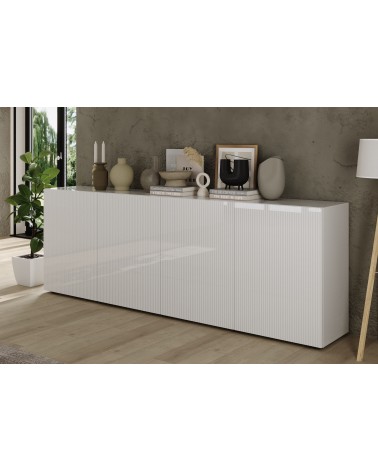 Buffet Rio blanc - 4 portes - 241 x 42 x 84 cm
