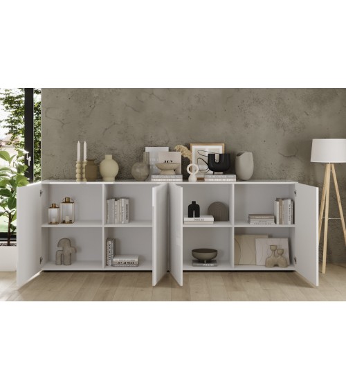 Buffet Rio blanc - 4 portes - 241 x 42 x 84 cm