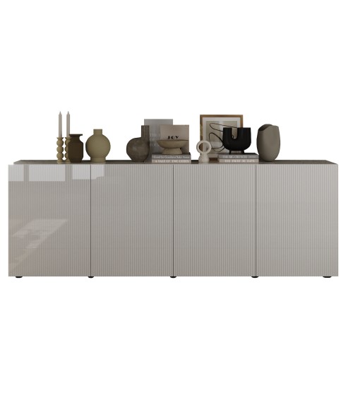 Buffet Rio blanc - 4 portes - 241 x 42 x 84 cm
