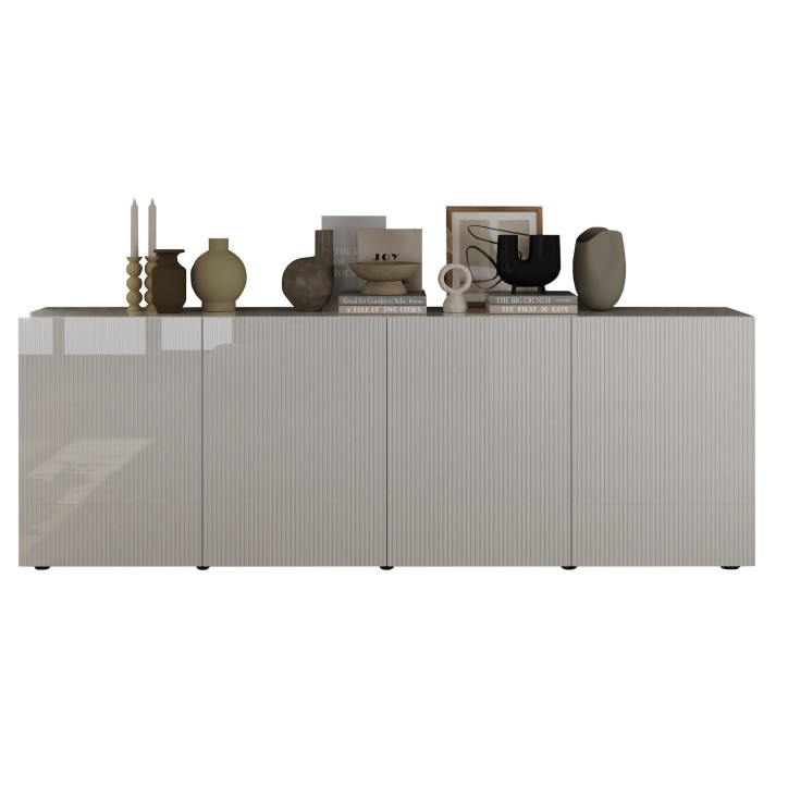 Buffet Rio blanc - 4 portes - 241 x 42 x 84 cm