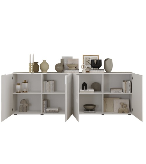 Buffet Rio blanc - 4 portes - 241 x 42 x 84 cm