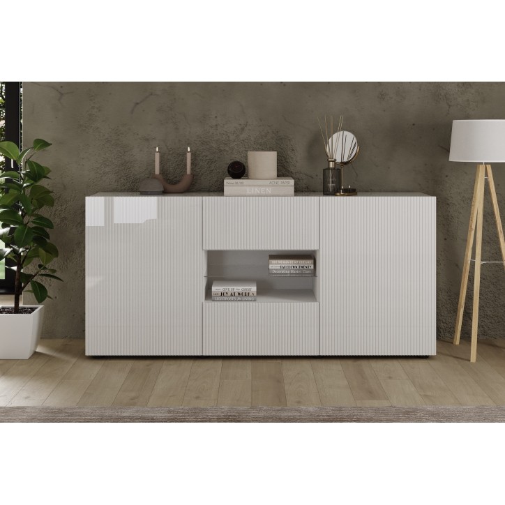 Buffet Rio blanc - 2 portes, 2 tiroirs - 181 x 84 x 42cm