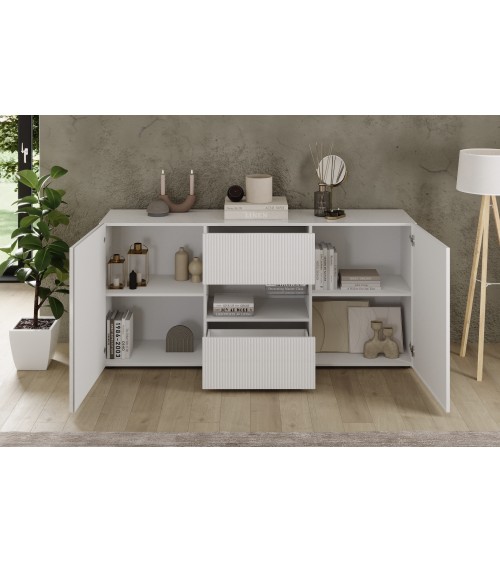 Buffet Rio blanc - 2 portes, 2 tiroirs - 181 x 84 x 42cm