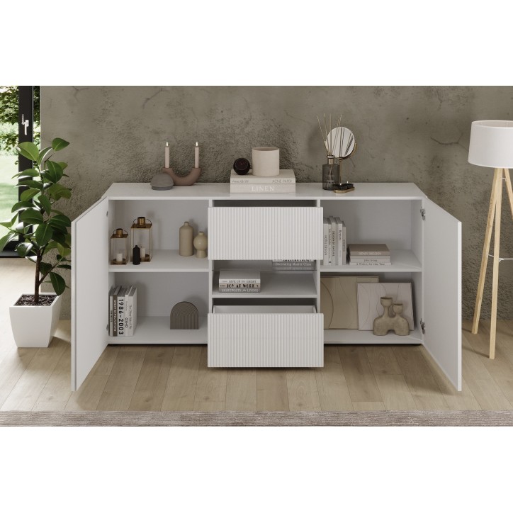 Buffet Rio blanc - 2 portes, 2 tiroirs - 181 x 84 x 42cm