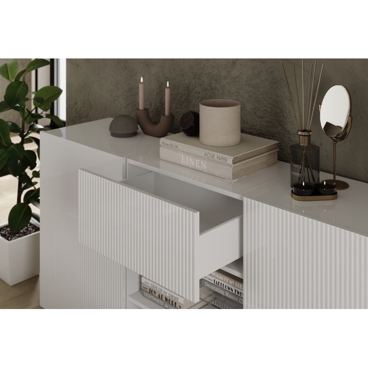 Buffet Rio blanc - 2 portes, 2 tiroirs - 181 x 84 x 42cm