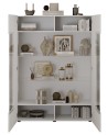 Vitrine Rio blanc 2 portes en verre - 121 x 166 x 42 cm