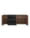 Salon complet KYOTO : table basse, meuble TV, vitrine, commode haute, (buffet)