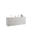 Ensemble salle de bain, meuble suspendu+colonne+double vasque START blanc brillant, 122 x 53 x 47 cm