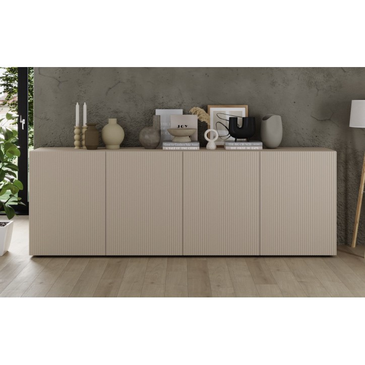 Buffet Rio cashmere - 4 portes - 241 x 42 x 84 cm