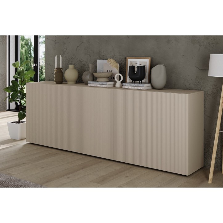Buffet Rio cashmere - 4 portes - 241 x 42 x 84 cm