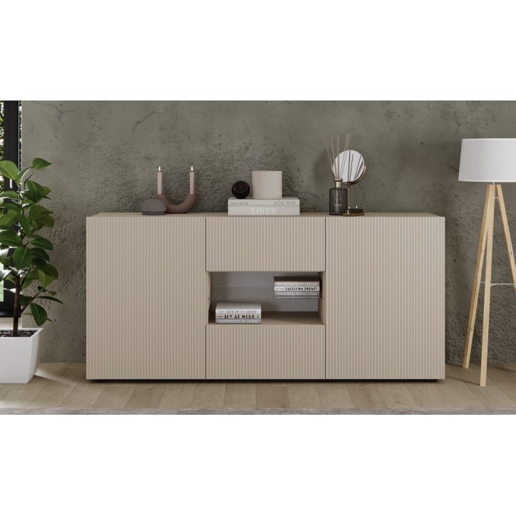 Buffet Rio cashmere 2 portes, 2 tiroirs - 181 x 84 x 42 cm