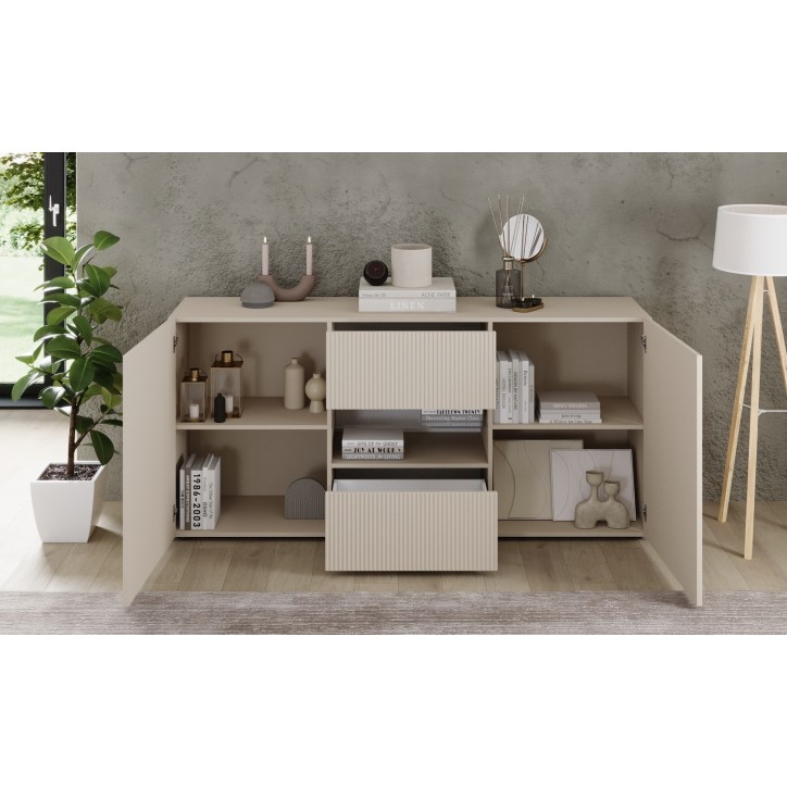 Buffet Rio cashmere 2 portes, 2 tiroirs - 181 x 84 x 42 cm